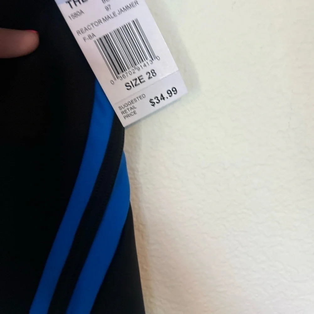 NWT The Finals Men's Black and Blue Swim Jammers Size 28